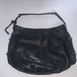 black leather purse